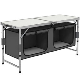 Outsunny Picnic Table Camping Folding Portable Dining Storage Garden Outdoor - thumbnail 2