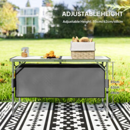 Outsunny Picnic Table Camping Folding Portable Dining Storage Garden Outdoor - thumbnail 4