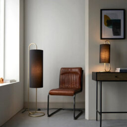 2 Pack Modern Antique Brass Oval Table Lamp Desk Light & Black Fabric Shade - thumbnail 4