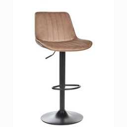 Beliani Light Brown Velvet Bar Stools 2 Pack Height-Adjustable Swivel. - thumbnail 6