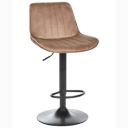Beliani Light Brown Velvet Bar Stools 2 Pack Height-Adjustable Swivel. - thumbnail 7