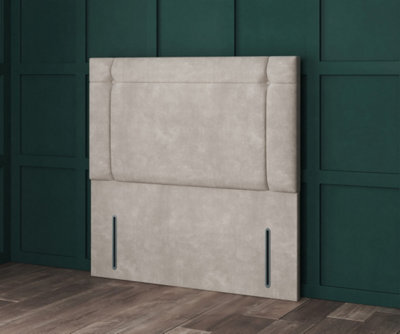 Comfy Deluxe 4Ft Milan Plain Buttons  Floorstanding 54Inch Headboard Silver Linen - image 1