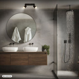 Briloner Black Metal 2 Light Gu10 Ceiling Spotlight Adjustable Ip44 Max 9W 27Cm - thumbnail 5