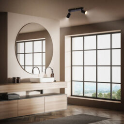 Briloner Black Metal 2 Light Gu10 Ceiling Spotlight Adjustable Ip44 Max 9W 27Cm - thumbnail 6