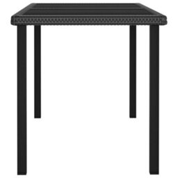 Berkfield Garden Dining Table Black 140X70X73 Cm Poly Rattan - thumbnail 3