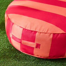 Ohs Stripe Round Outdoor Garden Cushion Water Resistant - Orange/pink - thumbnail 2