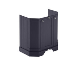 Nuie Old London Floor Standing Angled 3 Door Vanity Unit With Ceramic Basin, Traditional Bathroom Sink Cabinet In Twilight Blue, 600mm - thumbnail 1