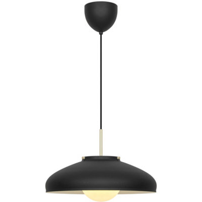 Nordlux Latif Metal Pendant Light Glass Shade Black,mains - image 1