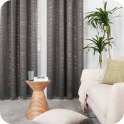 Deconovo Grey Curtains Foil Printed Thermal Curtains 46 X 54 Inch Dark Grey 2 Panels Noise Reducing Eyelet Blackout Curtains - thumbnail 3