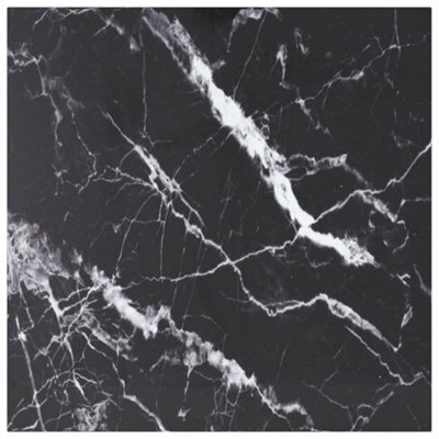 Berkfield Table Top Black 70X70 Cm 6 mm Tempered Glass With Marble Design - image 1