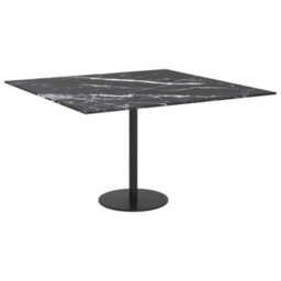 Berkfield Table Top Black 70X70 Cm 6 mm Tempered Glass With Marble Design - thumbnail 4