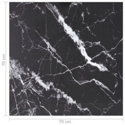 Berkfield Table Top Black 70X70 Cm 6 mm Tempered Glass With Marble Design - thumbnail 5