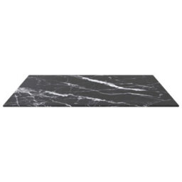 Berkfield Table Top Black 70X70 Cm 6 mm Tempered Glass With Marble Design - thumbnail 3
