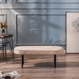 Nordlys Metal And Beige Velvet Bench Modern Design Style Entryway - thumbnail 4