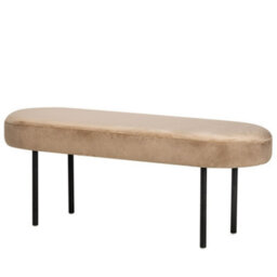 Nordlys Metal And Beige Velvet Bench Modern Design Style Entryway - thumbnail 1