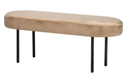 Nordlys Metal And Beige Velvet Bench Modern Design Style Entryway - thumbnail 2