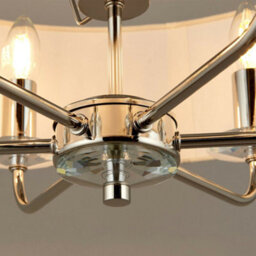 6 Bulb Ceiling Pendant Lamp & 2X Matching Twin Wall Light Modern Bright Nickel - thumbnail 5