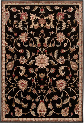 Livabliss Riley-Vintage Black Brown Beige Traditional Boho Living Dining Bedroom Rug 200 X 290 Cm Easy Care, Non Shedding - image 1