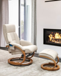 Beliani Massage Chair Force With Footstool Faux Leather Light Beige - thumbnail 2