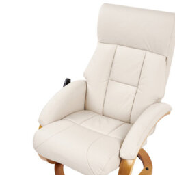Beliani Massage Chair Force With Footstool Faux Leather Light Beige - thumbnail 7