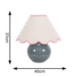 Valuelights Bosco Eucalyptus Ceramic Table Lamp With Pink Trim Scallop Shade And Bulb - thumbnail 6