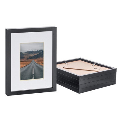 "Nicola Spring Photo Frames With 4"" X 6"" Mount - 8"" X 10"" - Black/white - Pack Of 5" - image 1