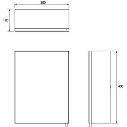 Stainless Steel Mirror Door Bathroom Cabinet 40 X 30Cm - thumbnail 2
