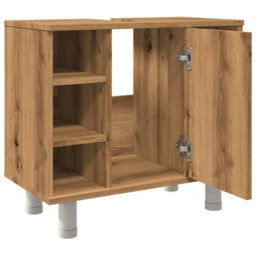 Berkfield Bathroom Cabinet Artisan Oak 60X32X53.5 Cm Engineered Wood - thumbnail 8