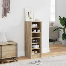 Vidaxl Shoe Cabinet Sonoma Oak 31.5X35X90 Cm Engineered Wood - thumbnail 1