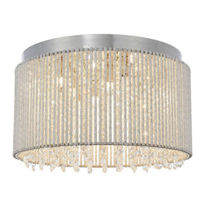 Luminosa Lighting Luminosa Galina 10 Light Flush Light Chrome Plate & Clear Crystal, G9 - image 1