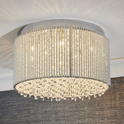 Luminosa Lighting Luminosa Galina 10 Light Flush Light Chrome Plate & Clear Crystal, G9 - thumbnail 3