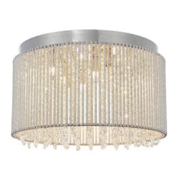 Luminosa Lighting Luminosa Galina 10 Light Flush Light Chrome Plate & Clear Crystal, G9 - thumbnail 1