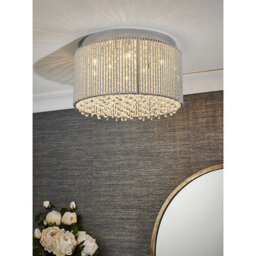 Luminosa Lighting Luminosa Galina 10 Light Flush Light Chrome Plate & Clear Crystal, G9 - thumbnail 2