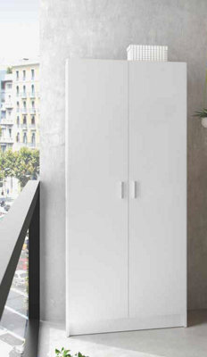 Direct Furniture Suppliers Ltd Baltic Tall White Bathroom Storage Cabinet With 2 Doors- Slim Reversible Design - image 1
