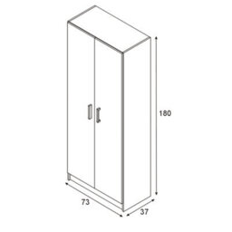 Direct Furniture Suppliers Ltd Baltic Tall White Bathroom Storage Cabinet With 2 Doors- Slim Reversible Design - thumbnail 9