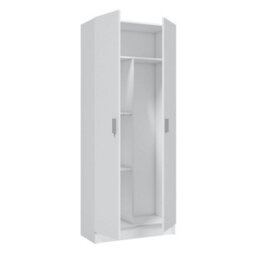 Direct Furniture Suppliers Ltd Baltic Tall White Bathroom Storage Cabinet With 2 Doors- Slim Reversible Design - thumbnail 5