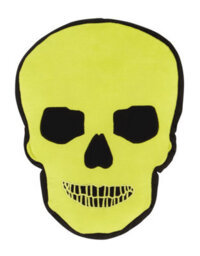 Catherine Lansfield Kids Living Skulls Shaped Cushion Green - thumbnail 2