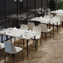 Fativo Stunning High Gloss 4-6 Seater Marble Dining Table Kitchen Dinette Table House, Bentley White - thumbnail 9