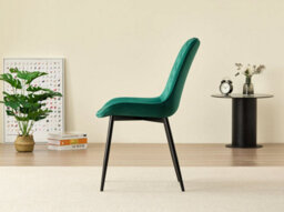 Outdoor Living (NW) Ltd Amelia Velvet Comfort Dining Chairs - Green - Set Of 2 - thumbnail 4