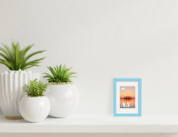 A5 Light Blue Picture Frame With Mount For A6 (10.5 X 14.8Cm - 4.1 X 5.8In) Poster, Photo, Artwork, Or Print. - thumbnail 4