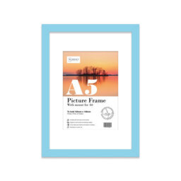 A5 Light Blue Picture Frame With Mount For A6 (10.5 X 14.8Cm - 4.1 X 5.8In) Poster, Photo, Artwork, Or Print. - thumbnail 1