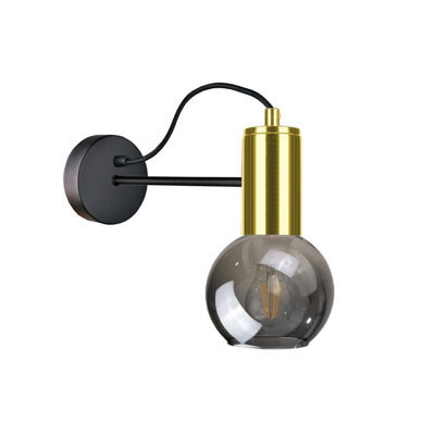 Luminosa Lighting Luminosa Liv Dome Wall Lamp Black, Gold, 25Cm, 1X E27