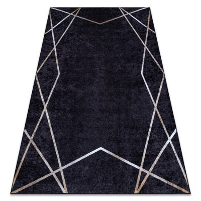 RugsX Miro 51233.811 Washing Carpet Geometric Anti-Slip - Black  140X190 Cm - image 1