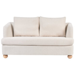 Beliani 6-Seater Three-Piece Sofa Set In Off-White Boucle With Round Eucalyptus Legs - thumbnail 4