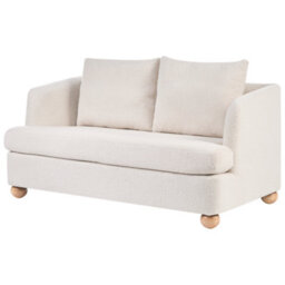 Beliani 6-Seater Three-Piece Sofa Set In Off-White Boucle With Round Eucalyptus Legs - thumbnail 5