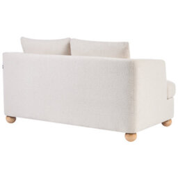Beliani 6-Seater Three-Piece Sofa Set In Off-White Boucle With Round Eucalyptus Legs - thumbnail 6