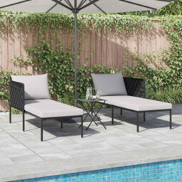 Berkfield Seating With Cushion Anthracite 115 X 153 X 69.5Cm Steel - thumbnail 3