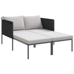 Berkfield Seating With Cushion Anthracite 115 X 153 X 69.5Cm Steel - thumbnail 2