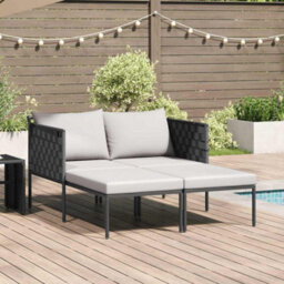 Berkfield Seating With Cushion Anthracite 115 X 153 X 69.5Cm Steel - thumbnail 1