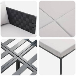 Berkfield Seating With Cushion Anthracite 115 X 153 X 69.5Cm Steel - thumbnail 9